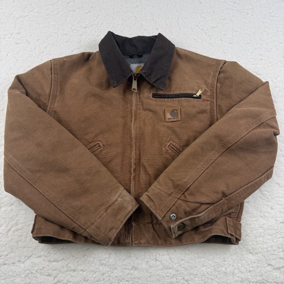 Carhartt Other - Vintage Carhartt Detroit Lined Jacket YYJ97 BRN Youth Size M (8) Brown